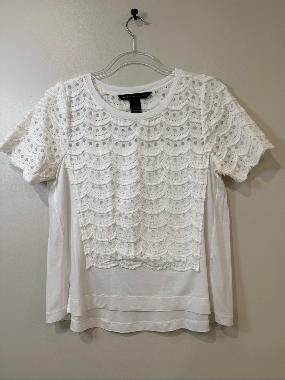 Vintage Y2K Marc by Marc Jacobs Eyelet Lace Scalloped Blouse